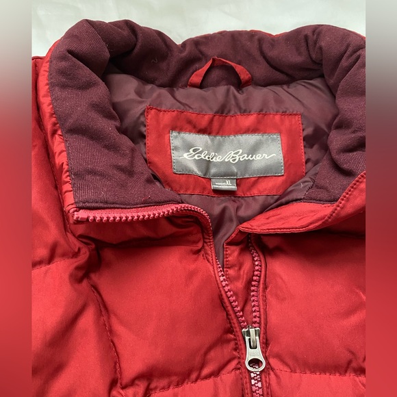 Eddie Bauer red puffer jacket vest parka women’s or men’s size xl large - Picture 3 of 4
